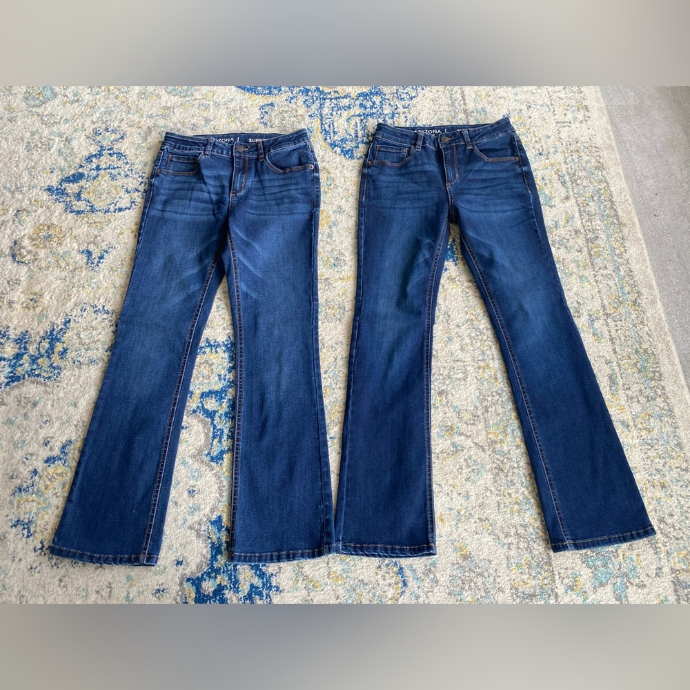 Arizona Dark Blue Bootcut Jeans Both Girls Size 14